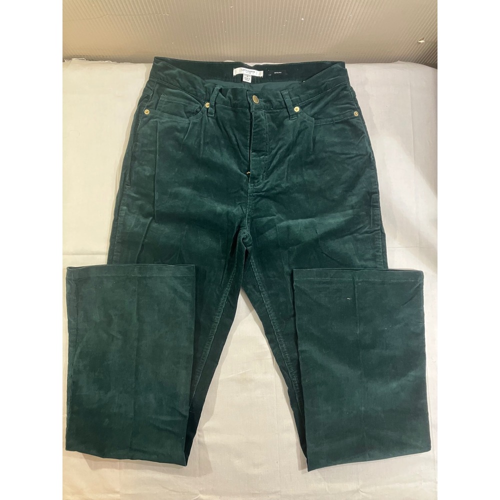 Liz Claiborne Hepburn Green Corduroy Pants Womens‎ 8 Straight Leg Forest Green